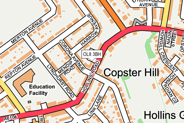 OL8 3BH map - OS OpenMap – Local (Ordnance Survey)