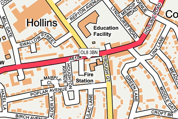 OL8 3BN map - OS OpenMap – Local (Ordnance Survey)