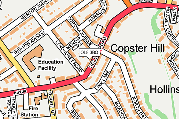 OL8 3BQ map - OS OpenMap – Local (Ordnance Survey)