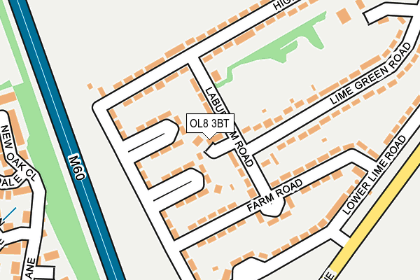 OL8 3BT map - OS OpenMap – Local (Ordnance Survey)