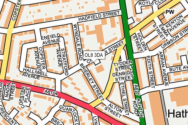 OL8 3DA map - OS OpenMap – Local (Ordnance Survey)