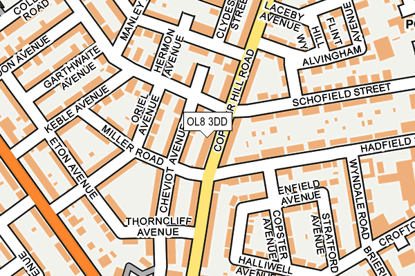 OL8 3DD map - OS OpenMap – Local (Ordnance Survey)