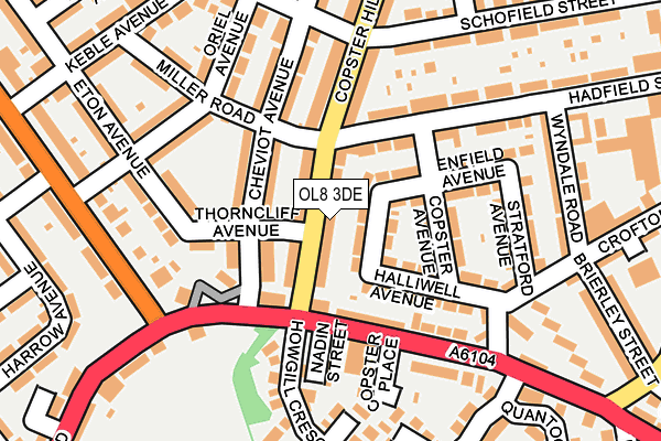 OL8 3DE map - OS OpenMap – Local (Ordnance Survey)