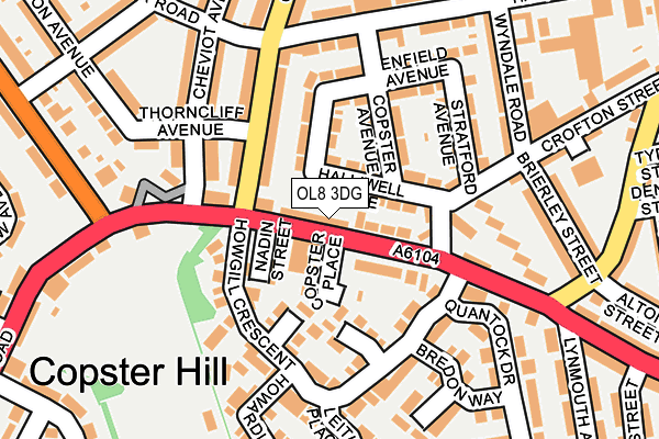 OL8 3DG map - OS OpenMap – Local (Ordnance Survey)