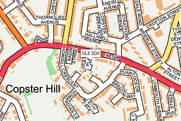 OL8 3DH map - OS OpenMap – Local (Ordnance Survey)