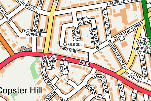 OL8 3DL map - OS OpenMap – Local (Ordnance Survey)