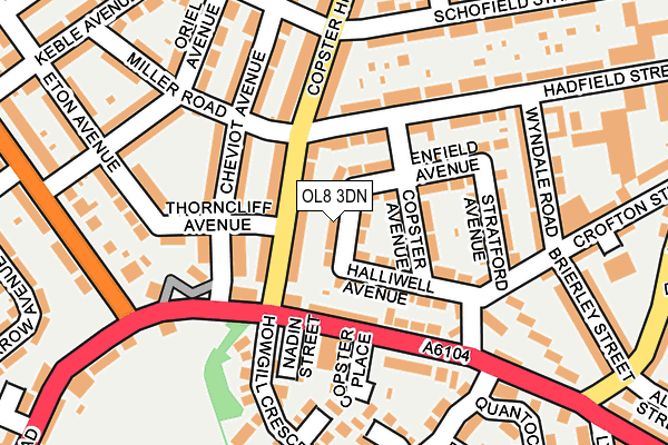 OL8 3DN map - OS OpenMap – Local (Ordnance Survey)