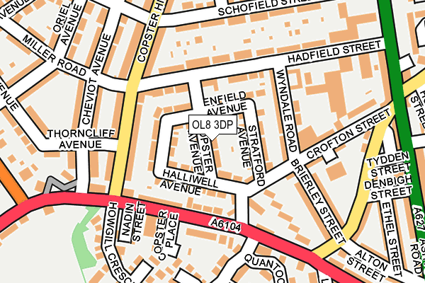 OL8 3DP map - OS OpenMap – Local (Ordnance Survey)