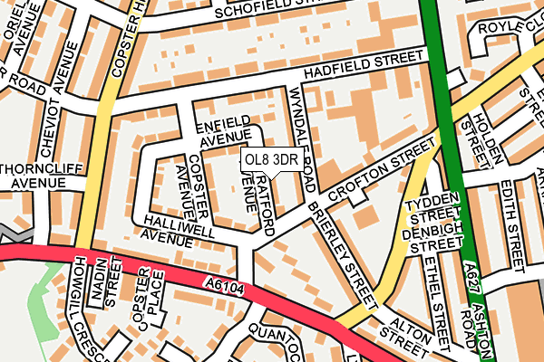 OL8 3DR map - OS OpenMap – Local (Ordnance Survey)