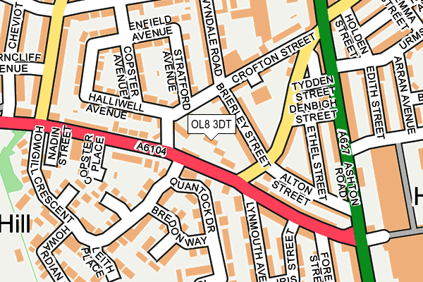 OL8 3DT map - OS OpenMap – Local (Ordnance Survey)