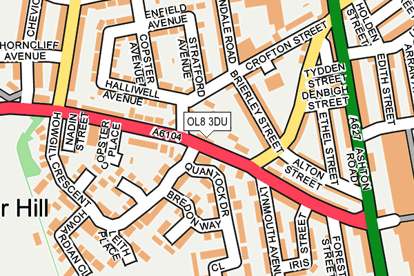 OL8 3DU map - OS OpenMap – Local (Ordnance Survey)