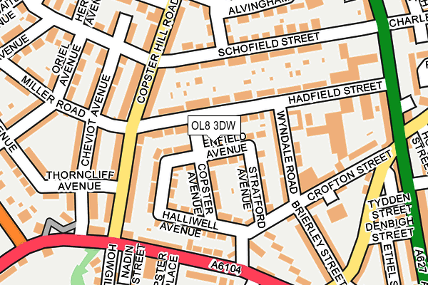 OL8 3DW map - OS OpenMap – Local (Ordnance Survey)