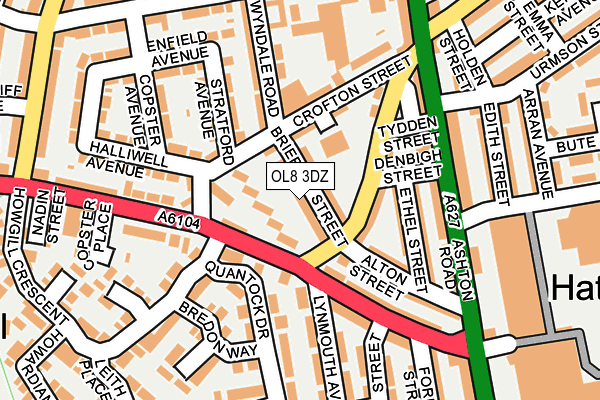 OL8 3DZ map - OS OpenMap – Local (Ordnance Survey)
