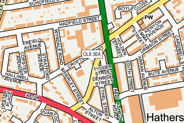 OL8 3EA map - OS OpenMap – Local (Ordnance Survey)