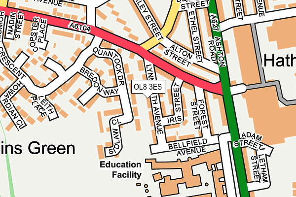 OL8 3ES map - OS OpenMap – Local (Ordnance Survey)