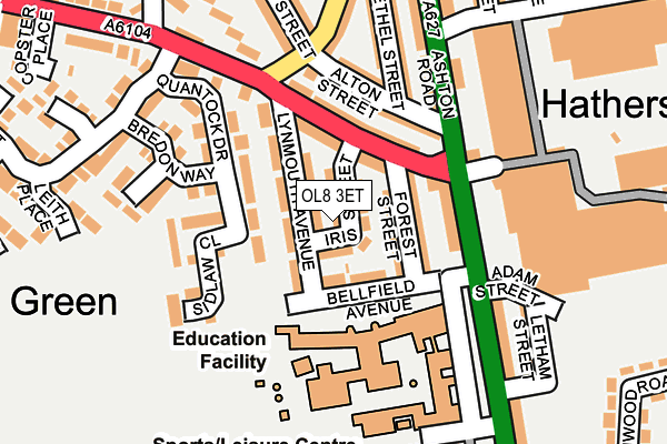 OL8 3ET map - OS OpenMap – Local (Ordnance Survey)