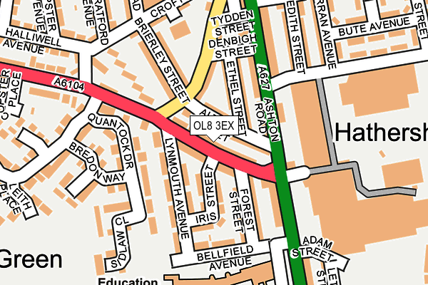 OL8 3EX map - OS OpenMap – Local (Ordnance Survey)