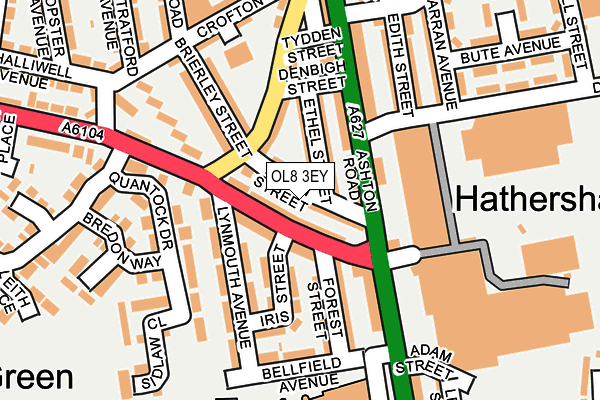 OL8 3EY map - OS OpenMap – Local (Ordnance Survey)