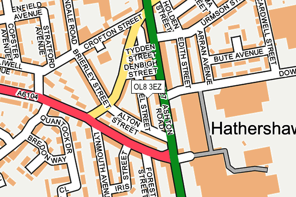 OL8 3EZ map - OS OpenMap – Local (Ordnance Survey)