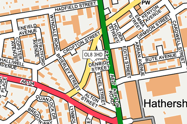 OL8 3HD map - OS OpenMap – Local (Ordnance Survey)