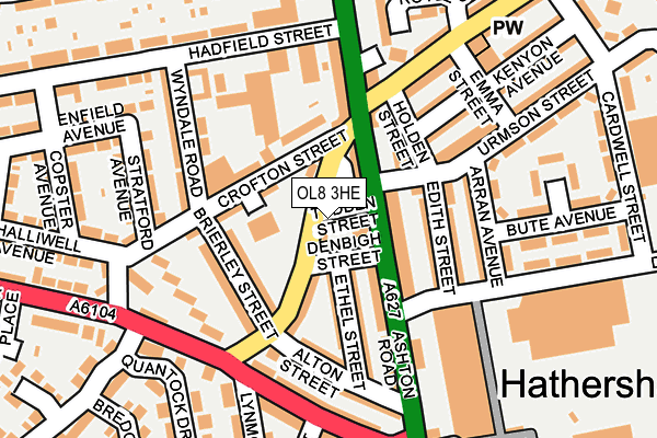 OL8 3HE map - OS OpenMap – Local (Ordnance Survey)