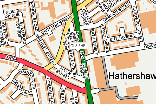 OL8 3HF map - OS OpenMap – Local (Ordnance Survey)
