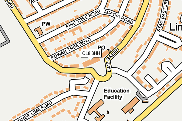 OL8 3HH map - OS OpenMap – Local (Ordnance Survey)