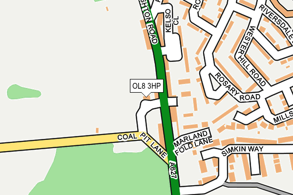 OL8 3HP map - OS OpenMap – Local (Ordnance Survey)