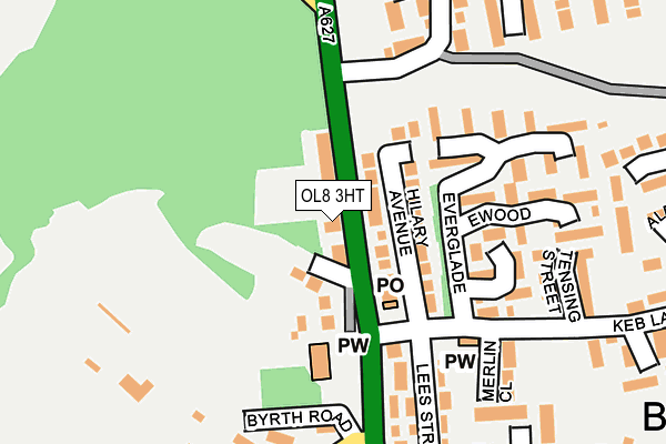 OL8 3HT map - OS OpenMap – Local (Ordnance Survey)