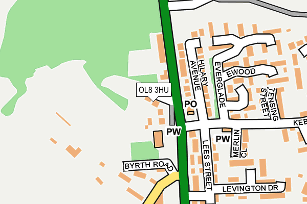 OL8 3HU map - OS OpenMap – Local (Ordnance Survey)