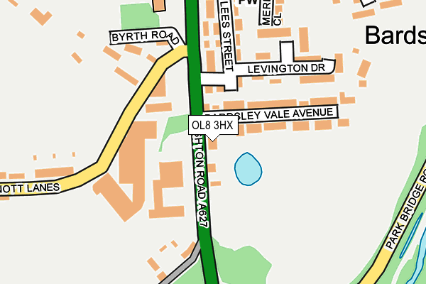 OL8 3HX map - OS OpenMap – Local (Ordnance Survey)