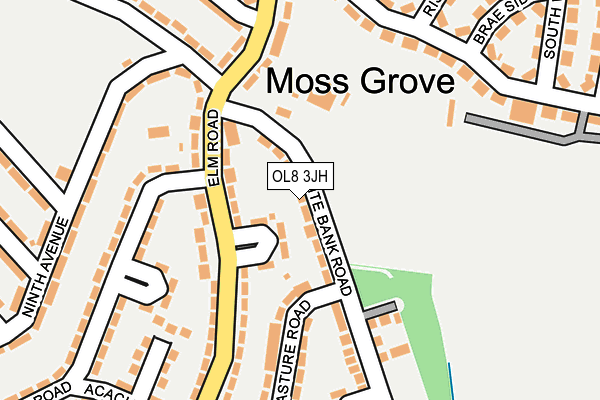 OL8 3JH map - OS OpenMap – Local (Ordnance Survey)