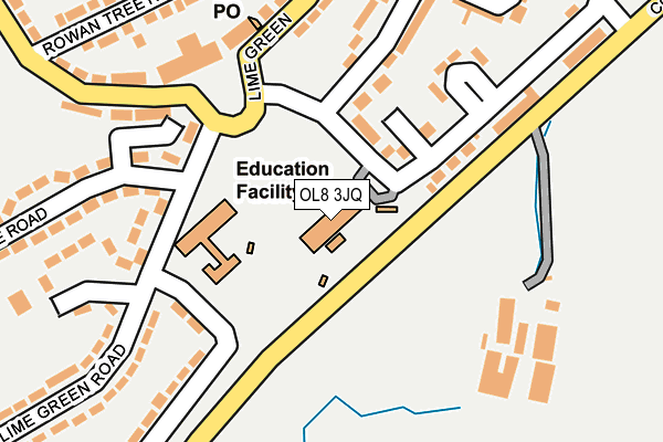 OL8 3JQ map - OS OpenMap – Local (Ordnance Survey)