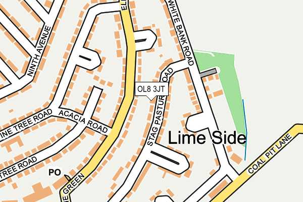 OL8 3JT map - OS OpenMap – Local (Ordnance Survey)