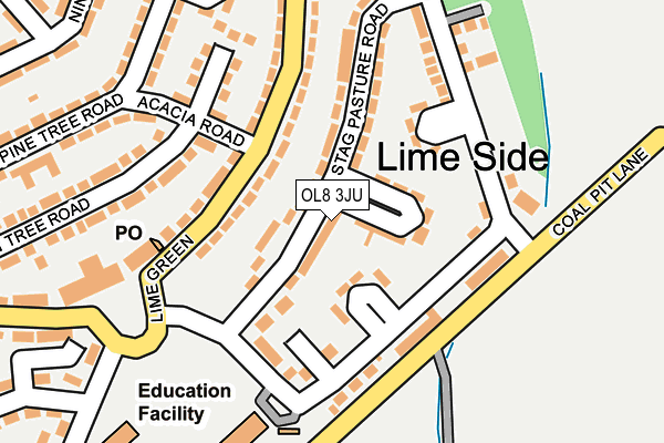 OL8 3JU map - OS OpenMap – Local (Ordnance Survey)