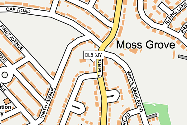 OL8 3JY map - OS OpenMap – Local (Ordnance Survey)