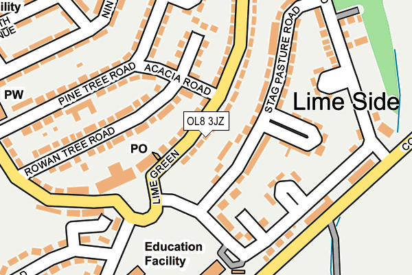OL8 3JZ map - OS OpenMap – Local (Ordnance Survey)