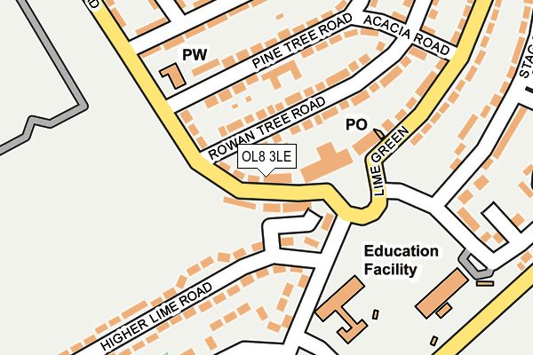 OL8 3LE map - OS OpenMap – Local (Ordnance Survey)