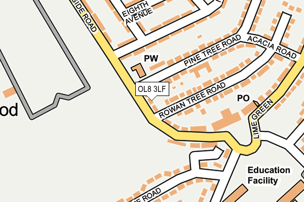 OL8 3LF map - OS OpenMap – Local (Ordnance Survey)