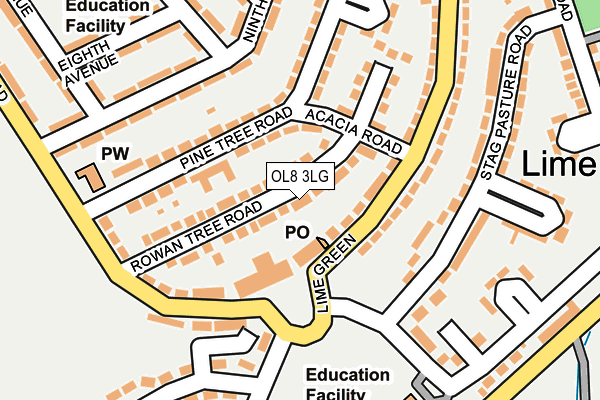 OL8 3LG map - OS OpenMap – Local (Ordnance Survey)