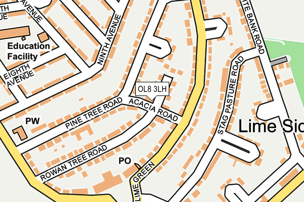 OL8 3LH map - OS OpenMap – Local (Ordnance Survey)
