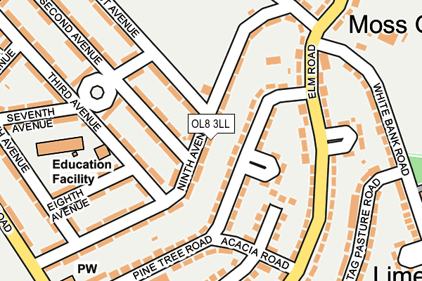 OL8 3LL map - OS OpenMap – Local (Ordnance Survey)