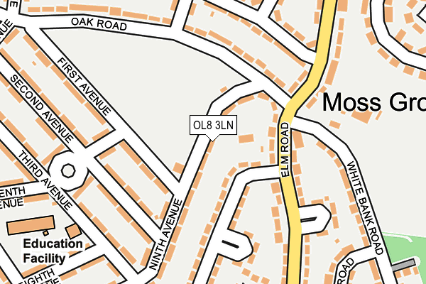 OL8 3LN map - OS OpenMap – Local (Ordnance Survey)