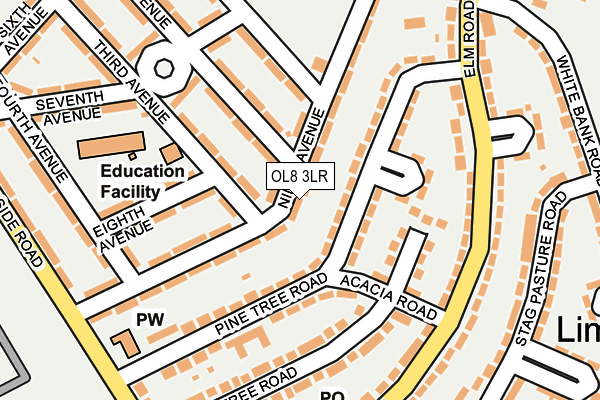 OL8 3LR map - OS OpenMap – Local (Ordnance Survey)