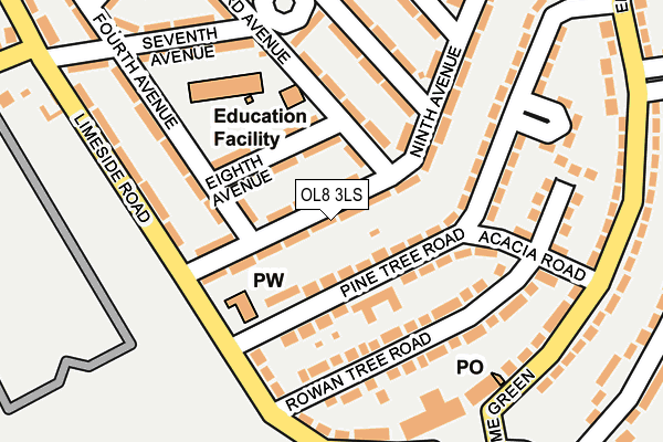 OL8 3LS map - OS OpenMap – Local (Ordnance Survey)