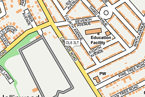 OL8 3LT map - OS OpenMap – Local (Ordnance Survey)