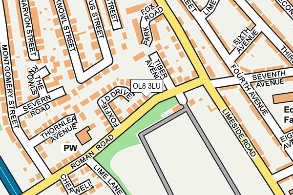 OL8 3LU map - OS OpenMap – Local (Ordnance Survey)