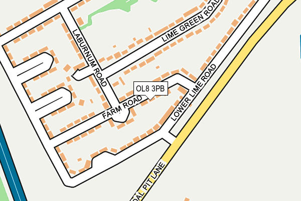 OL8 3PB map - OS OpenMap – Local (Ordnance Survey)