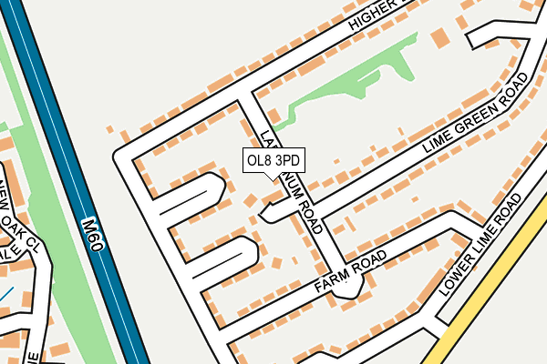 OL8 3PD map - OS OpenMap – Local (Ordnance Survey)