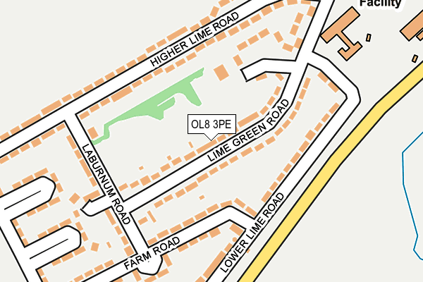 OL8 3PE map - OS OpenMap – Local (Ordnance Survey)